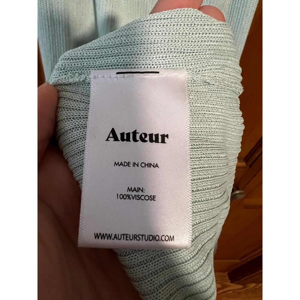 AUTEUR Women's Joan Open Back Rib Knit Maxi Dress Pale Mint Green Size M - Picture 9 of 16